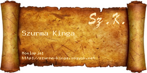 Szurma Kinga névjegykártya