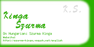 kinga szurma business card